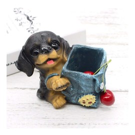 Creative Desktop Pen Holder Lindo Puppy Pen Holder Creative Resin Pen Holder Home Desktop Art Crafts Adornos Regalo de cumpleaños Pluma multifunción  