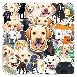 50 Packs Labrador Retriever Stickers Water Bottles Laptop Phone Motorcycle Computer Guitar Skateboard Hydroflasks Animals Dog Vinyl Sticker Waterproof Aesthetic Trendy Decals for Teens Girls Adults
