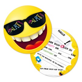 K 12 invitation cards for birthdays and parties, the smiley cards are the perfect invitation for girls and boys for a children's birthday party and other celebrations.