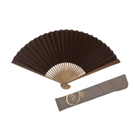 Hasegawa Kyoto Fan, Handmade Fan, Kyoto Artisans Hand Made Fan, Includes Folding Fan Bag Included, Wooden Box Included, Braun