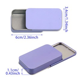 ZYETGH Metal Tin with Sliding Lid, Pack of 8 Tin Boxes with Lid, Rectangular Metal Box, Small Storage Box, Portable Metal Container for Candy Pills, Jewellery, Crafts (60 x 34 x 11 mm)