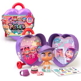 Trotties Mini Emma with Trolley and Small Suitcase, 1 Doll with Clothes and Accessories, 2 Background Scenarios and Stickers, Store and Take Anywhere, 4 Models, 3 Years and Above