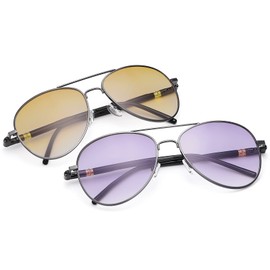 YIMI Bifocal Reading Sunglasses Spring Hinge UV400 Protection Sun Readers Anti Blue Light Glasses for men women - 2 Pack (Black and Brown, 1.00, multiplier_x)