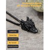 U7 Dragon Head Necklace Ion Plating Black Stainless Steel Wheat
