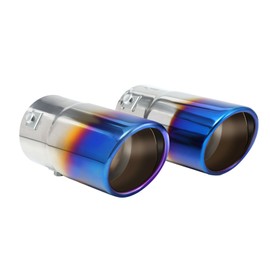 Tritrust Pack of 2 Muffler Exhaust Tip Pipe Stainless Steel Chrome Fit 1.75 - 2.5 inch ⌀