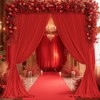 10ft x 7ft Red Backdrop Curtain for Parties Red Wrinkle