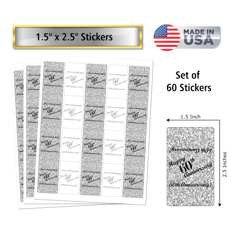 60th Anniversary Miniatures Candy Bar Wrapper, (Set of 60) Mini