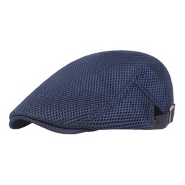 1PCS Flat Caps for Men UK, Flat Cap, Summer Caps for Men,Adjustable Head Circumference 55-60cm, Cool and Breathable,Soft Texture,Suitable for Driving,Fishing, Golf and Sports. Navy Blue