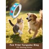 Lypic Turquoise Paw Print Ring 925 Sterling Silver Puppy Dog