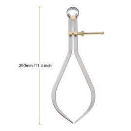 sourcing map Spring Joint Button 10 Inch / 250 mm Steel Spring Outdoor Caliper with Brass Pivot Point for Wood Lathe Work