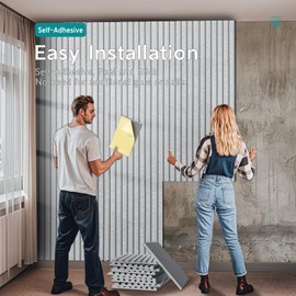 BravoSpace 9 Pack Bilayer Acoustic Panels Large Self-Adhesive, 15.75x12.6x0.72” Adhesive Wall Panel, Large Soundproof Tiles for Echo Absorbtion, Acoustical Barrier of Polyester Fiber (Grey)