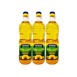 Chumak Sunflower Oil Unrefined, Naturally Expeller Pressed, Non GMO and High-Heat Sunflower Cooking Oil 0.9L Pack of 3