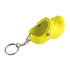 Mini Croc Shoe Keychain, Mini Shoe Key Ring School bag Pendant Slipper Key Ring Pendant Gift Fashionable Decorative Keychain (Yellow)