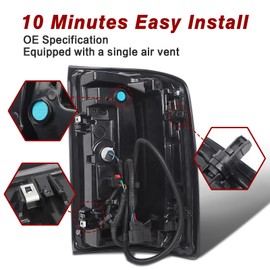 KNSPEC LED Tail Lights Compatible with 2016 2017 2018 GMC Sierra 1500/GMC Sierra 1500 Denali Right Passenger Side Rear Lamp Brake Taillights Assembly (Left Driver Side)