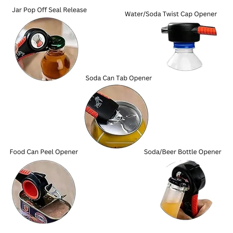 Bottle Cap Opener - The Ultimate 5-in-1 Bottle Opener –