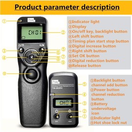 Wireless Shutter Release Timer Remote Control with 2 Connecting Cables T9 E3/N3,Shutter Release Cable Compatible (TW-283 Upgraded Version) for Sony Cameras, 80M+ Remote Distance (Sony)…