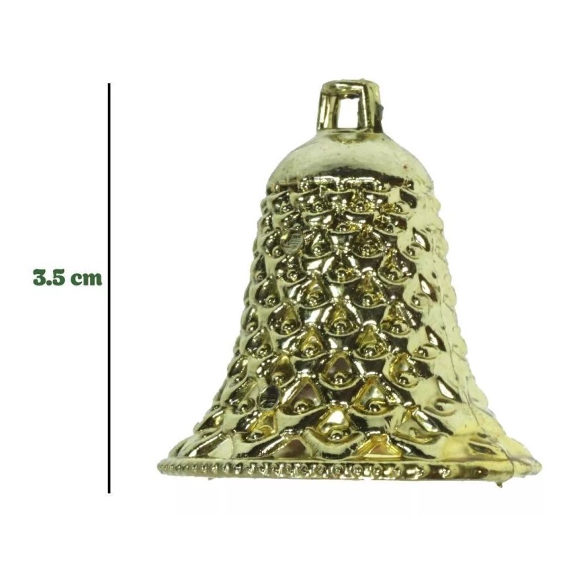 Jands Distribution Mini Campana Dorada Con Grecas Colgante Para Arbol