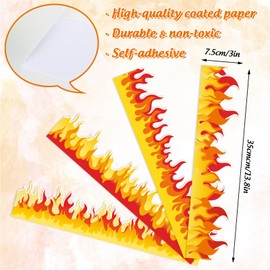 FYSUIMU 69Ft Flame Bulletin Board Border Self-Adhesive Red Orange Fire Trim Border for Classroom Office Party Decoration