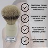 Mens Classic Silver Tip Horn Badger Hair Brush Safety Razor