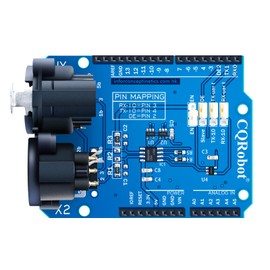 CQRobot DMX Shield MAX485 Chipset Compatible with Arduino Motherboard (RDM Capable), with XLR 3-Pin Male/Female Connectors, Device into DMX512 Network, LED/Music Remote Device Management Capable.