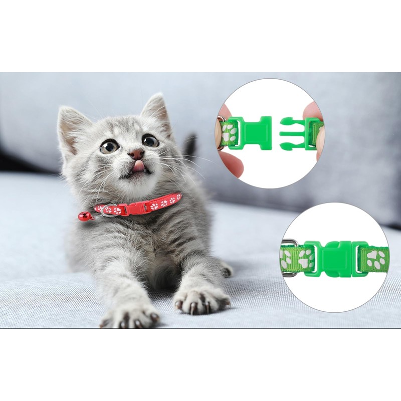 Deetenks Cat Collars 19 Pack Footprint Cat ID Collars Adjustable