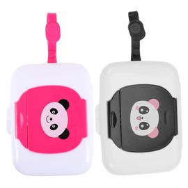 ABOOFAN 2Pcs Portable Wipes Dispenser Holder Refillable Wet Tissue Boxes Black Red for Nursery Kitchen Bathroom and Travel Keeps Wipes Moist and Fresh