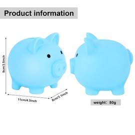 CCCYMM 3 Pcs Small Cute Piggy Bank Plastic Pig Money Bank Adults Piggy Bank Pig Money Box Coin Bank Plastic Saving Coin Box for Boys Girls Kids (Pink, Blue, Yellow)