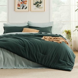 Bedsure Forest Green King Size Comforter Set - Bedding Set King 7 Pieces, Bed in a Bag Bed Set with Comforter, Sheets, Pillowcases & Shams