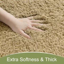 AROGAN Luxury Long Bathroom Runner Rug, 24x60 Inch Thick Soft and Absorbent Non Slip Bath Mat, Rubber Backing Quick Dry Rugs Carpets, Machine Washable Plush Mats for Shower Floor, Beige