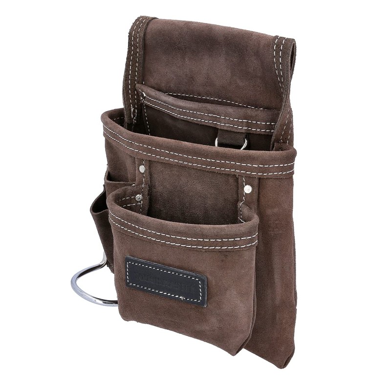 TOUGH MASTER Belt Tool Pouch, 3 Multi Pockets Suede Leather