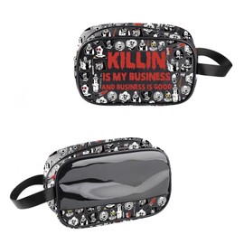 Clown Movie Merchandise Inspired Clear PVC Waterproof Makeup Bag Killer Clown Cosmetic Bag Horror Movie Lover Gift Art ScaryClown Character Gift (KillinClear-CA)