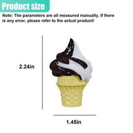 GAOLAOSY 3D Ice Cream Car Emblem, Waterproof Playful Car Badge, Funny Window Bumper Decals Stickers, DIY Automotive Exterior Decoration Accessories for Cars Trucks SUVs Motorcycles (Black/White)