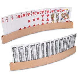 YTSMFL Wooden Playing Card Holder, Pack of 2 33 cm Card Holder, Playing Cards, Hands-Free Card Stand, Card Holder for Children, Seniors, Adults, Disabled