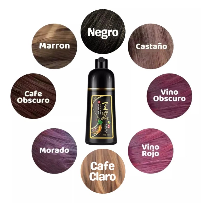 Universo en Linea 8pz Shampoo Tinte Instantáneo Cubre Canas Natural
