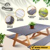 RNOONY 8ft Polyester Picnic Table Cover with Bench Covers Windproof
