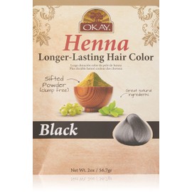 OKAY Pure Naturals Henna Hair Dye - Natural Black Henna Hair Dye with Indigo for Men and Women, Powder to Cover Gray Color, Beard Tint, Easy to Use Coloring - Black, 2 oz (Pack of 1)