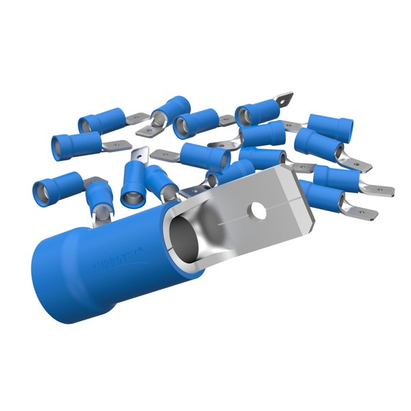 AUPROTEC 50 x Flat Connector 1.5-2.5 mm² Blue/Plug Width 6.3
