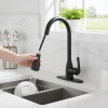 Bathroom Sink Faucet Matte Black High Arc Design Dual Handles