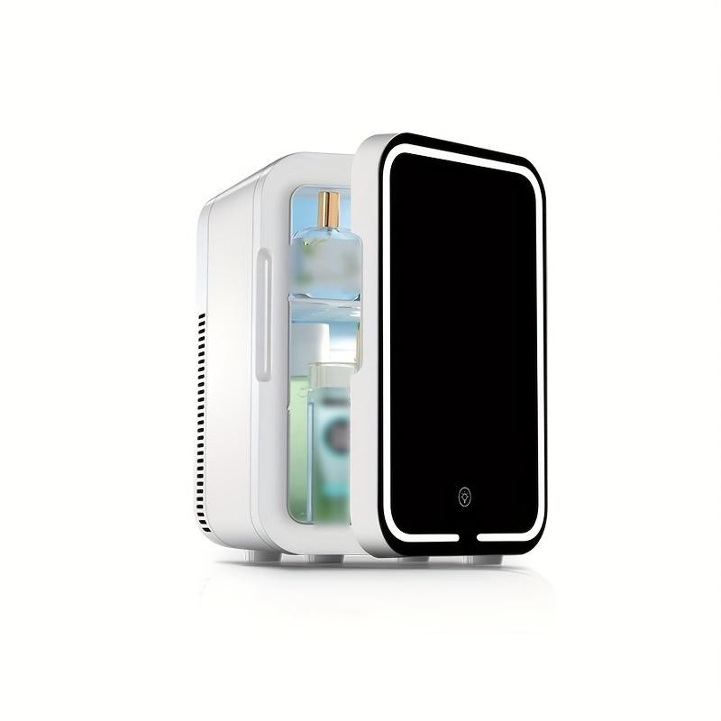 2.11gal Mini Fridge Lifestyle Mirrored Door LED Light Makeup Mirror