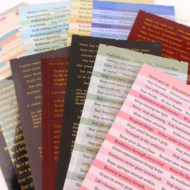 Diuhofart 48 Sheets Quote Words and Sayings with Bible Verses Journaling Stickers Books for Junk Journal Supplies, 1692Pcs Gold Foil Transparent PET Stickers for Scrapbooking, Bujo, Card Making