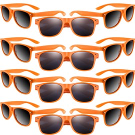 MIAHART 12 Pack Kids Party Sunglasses Bulk Summer Party Favors Retro Glasses for Boys and Girls Birthday Party Supplies, Orange