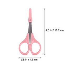 Lurrose 2pcs 4 Inches Curved Craft,Stainless Steel Curved and Straight Eyebrow Gromming Scissor Set with Safety Cover Brow Shaping Trimming for Eyebrow Eyelash