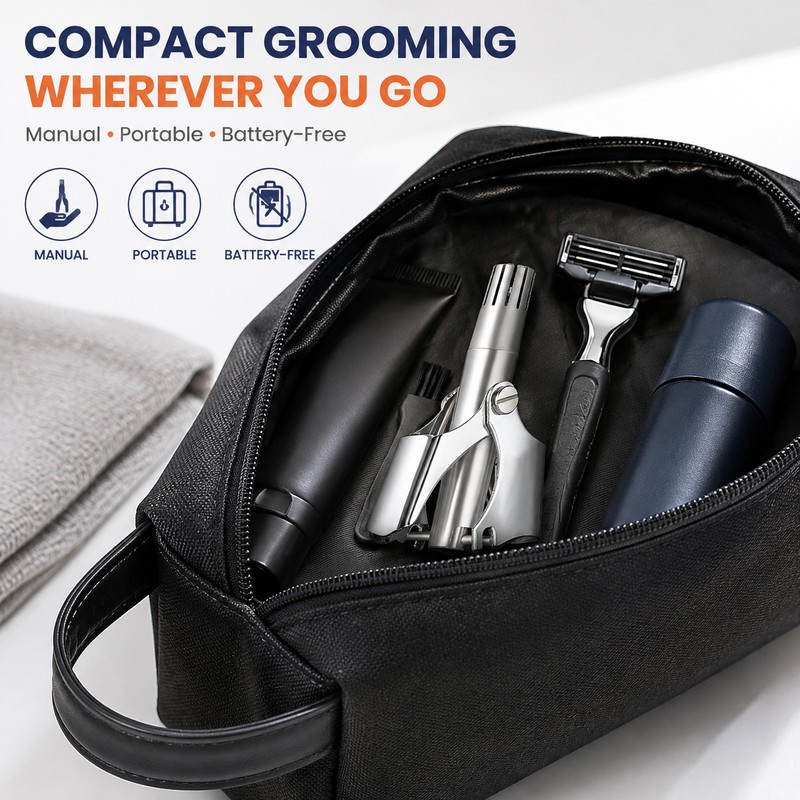 Manual Nose & Ear Hair Trimmer for Grooming – Stainless
