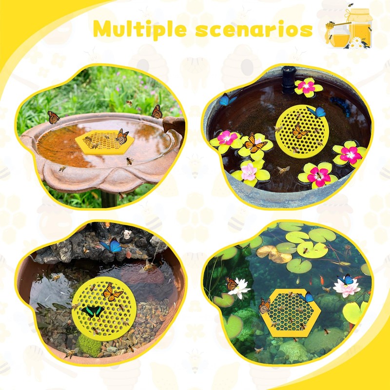 5 Pack Floating Bee Islands, Foam Bee Watering Stations &
