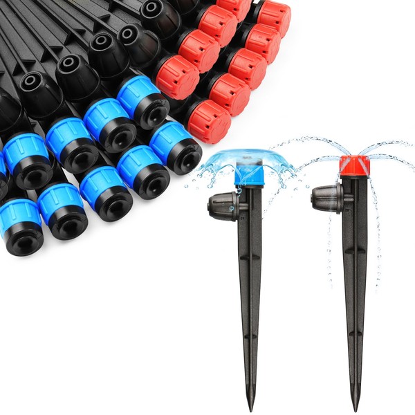 JOYPRO 50 Pcs Drip Emitters Fan Shape with Stake Adjustable