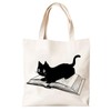 Asheyya Cute Cat Tote Bag for Book Grocery, Reusable Washable