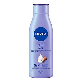 NIVEA Body Crema Corporal humectante Soft Milk (100 ml), 48 horas de Humectación y Suavidad Profunda con manteca de Karité ideal para Piel Seca