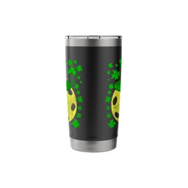 Pickleball with Leprechaun Hat Green Art St Patricks Day Men Stainless Steel Insulated Tumbler