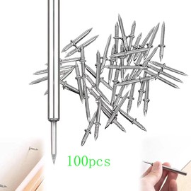 Lokatall Seamless Nails, 100 Pieces Double Head Skirting Board Thread Nails, Invisible Safety Screws, Specific Sleeve Tool, Skirting Board, Special Nails for Indoor Use,