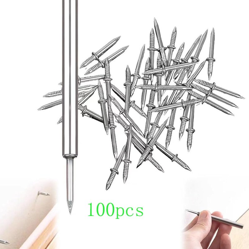 Lokatall Seamless Nails, 100 Pieces Double Head Skirting Board Thread